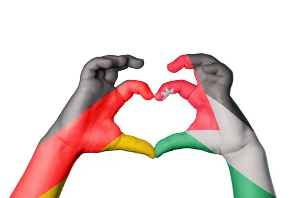 Alemanha Jordan Coração Gesto Mão Fazendo Coração Clipping Path — Fotografia de Stock
