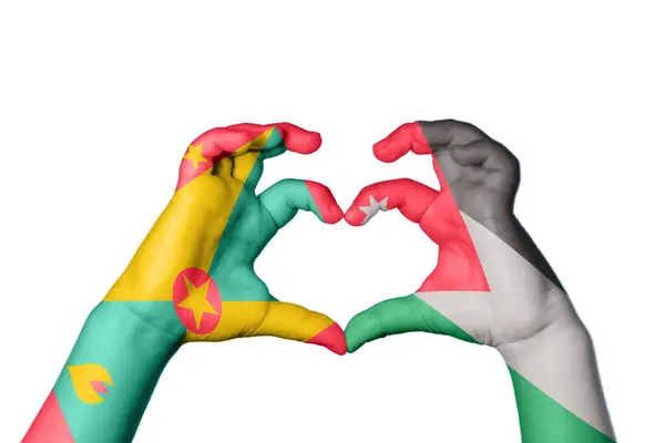 Grenada Jordan Serce Ręczny Gest Serca Ścieżka Przecinania — Zdjęcie stockowe