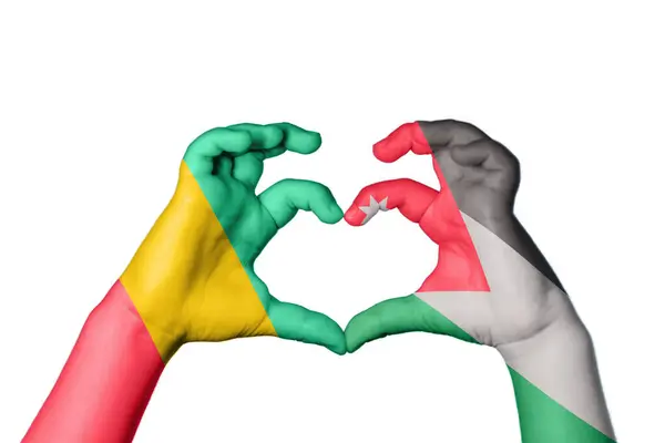 Guinea Jordan Heart Handgeste Die Herz Macht Clipping Path — Stockfoto