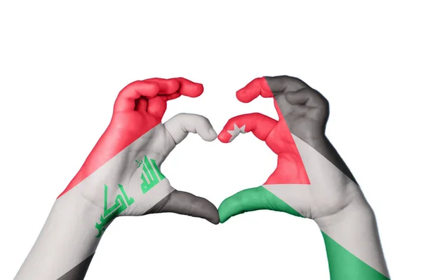 Irak Jordania Serce Ręczny Gest Serca Ścieżka Wycinania — Zdjęcie stockowe