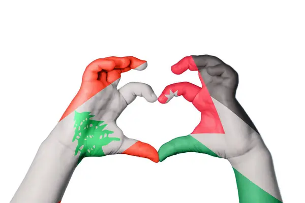Liban Jordania Serce Gest Ręczny Serca Ścieżka Klipu — Zdjęcie stockowe