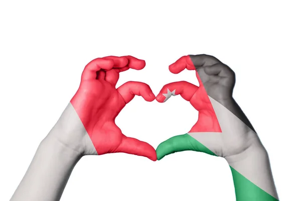 Malta Jordan Heart Handgeste Macht Herz Clipping Path — Stockfoto