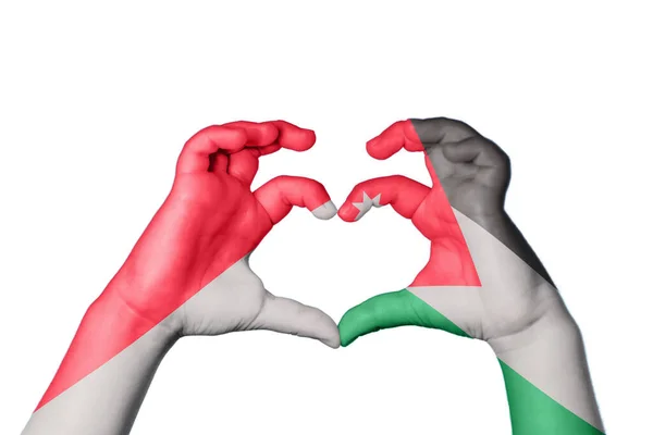 Monako Jordan Serce Ręczny Gest Serca Ścieżka Klipu — Zdjęcie stockowe
