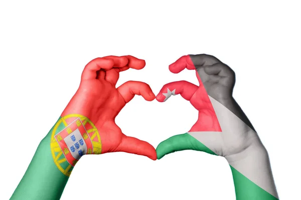 Portugal Jordan Heart Handgeste Macht Herz Clipping Path — Stockfoto
