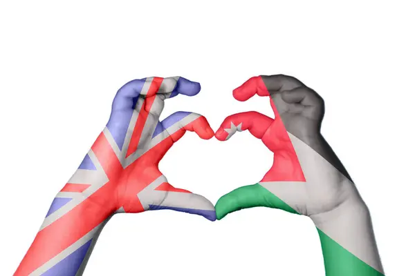 Reino Unido Jordan Coração Gesto Mão Fazendo Coração Clipping Path — Fotografia de Stock