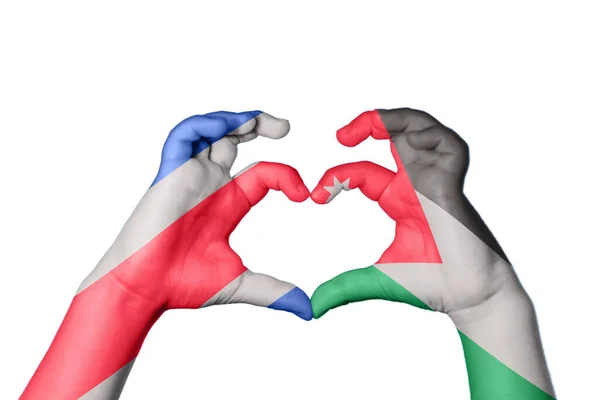 哥斯达黎加Jordan Heart Hand Gesture Making Heart Clipping Path — 图库照片#