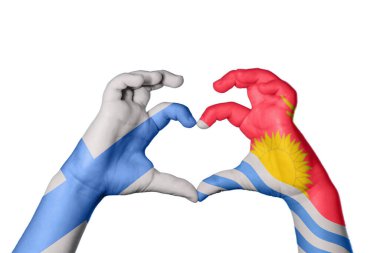 Finlandiya Kiribati Kalbi, El hareketi kalp yapma, Kırpma Yolu