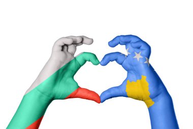 Bulgaristan 'ın Kosova Kalbi ve El hareketi kalp yaptı, Yolu Kesiyor