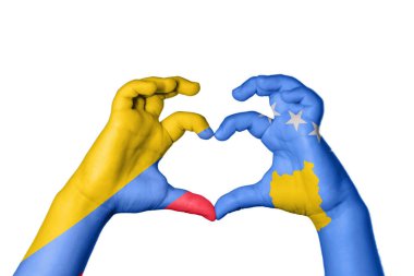 Kolombiya Kosova Kalbi, El hareketi kalp yapıyor, Yol Kesiyor