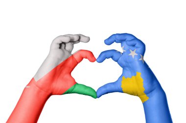 Umman Kosova Kalbi, El hareketi kalp yapıyor, Kırpma Yolu