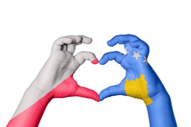 Polonya 'nın Kosova Kalbi ve El hareketi kalp yaptı, Yol Kesme