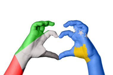 Birleşik Arap Emirlikleri Kosova 'nın Kalbi, El hareketi kalp yapıyor, Yol Kesiyor