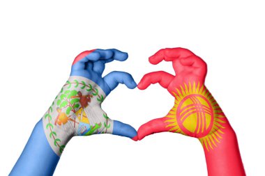 Belize Kırgızistan Kalbi, El hareketi kalp yapma, Kırpma Yolu. Tarihi bayrak