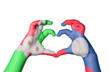 Burundi Laos Heart, el hareketi kalp yapma, kırpma yolu.