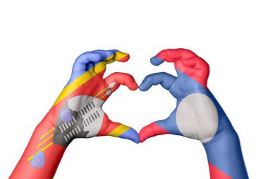 Eswatini Laos Heart, el hareketi kalp yapma, kırpma yolu.