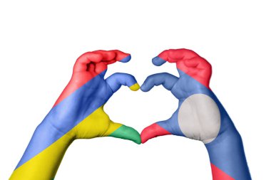 Mauritius Laos Heart, el hareketi kalp yapma, kırpma yolu.