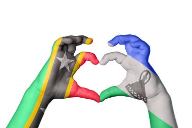 Saint Kitts ve Nevis Lesotho Heart, El hareketi kalp yapma, Kırpma Yolu