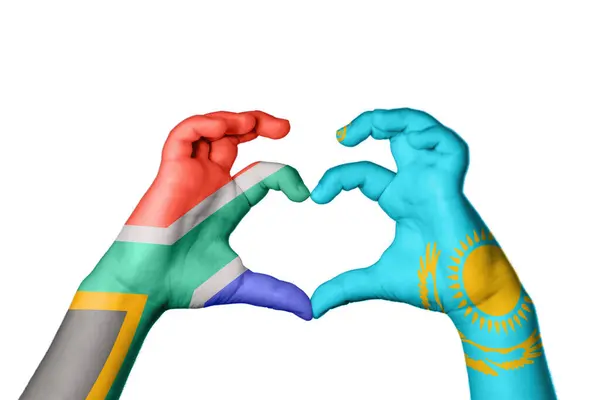 Rpa Kazachstan Serce Ręki Gest Podejmowania Serca Ścieżka Clipping — Zdjęcie stockowe
