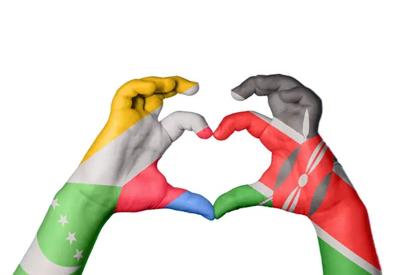 Коморские Острова Кения Сердце Жест Руки Делает Сердце Обрезка Пути — стоковое фото