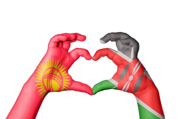 Kırgızistan Kenya Kalbi Hareketi Kalp Yapma Kırpma Yolu — Stok fotoğraf