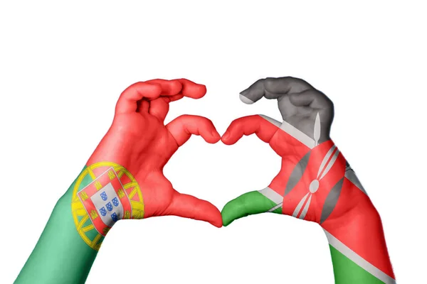 Portekiz Kenya Kalbi Hareketi Kalp Yapma Kırpma Yolu — Stok fotoğraf