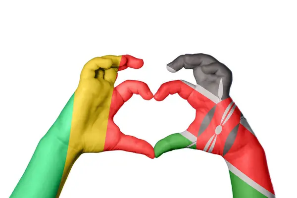 Republik Kongo Kenia Herz Handbewegung Die Herz Macht Clipping Path — Stockfoto