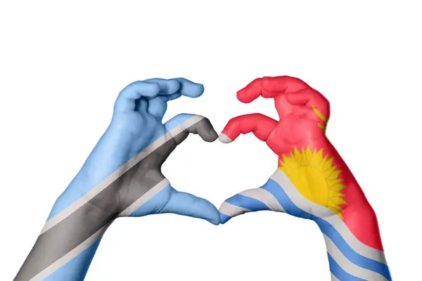 Ботсвана Кирибати Сердце Жест Руки Делает Сердце Обрезка Пути — стоковое фото