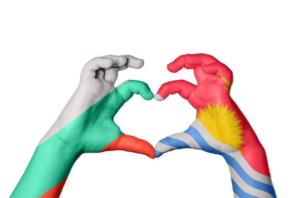 Bulgaria Kiribati Heart Hand Gesture Making Heart Clipping Path — Stock Photo, Image