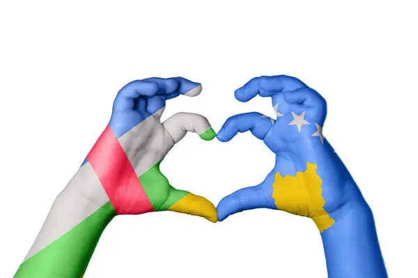 Zentralafrikanische Republik Kosovo Herz Handbewegung Die Herz Macht Clipping Path — Stockfoto