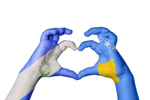 Salvador Kosovo Herz Handbewegung Die Herz Macht Clipping Path — Stockfoto