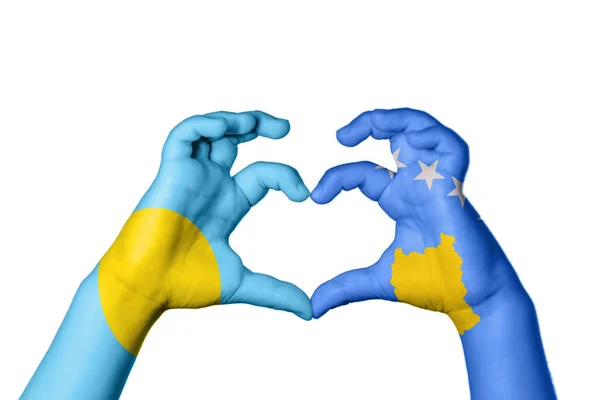 Сердце Палау Косово Жест Сердца Отрезание Пути — стоковое фото