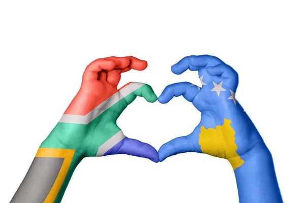 Güney Afrika Kosova Kalbi Hareketi Kalp Yapıyor Yol Kesiyor — Stok fotoğraf