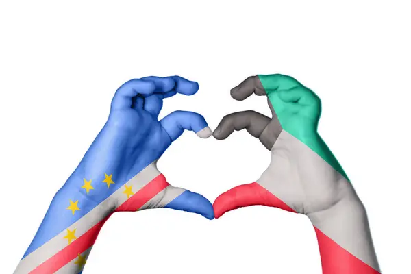 Cape Verde Kuveyt Kalbi Hareketi Kalp Yapma Kırpma Yolu — Stok fotoğraf