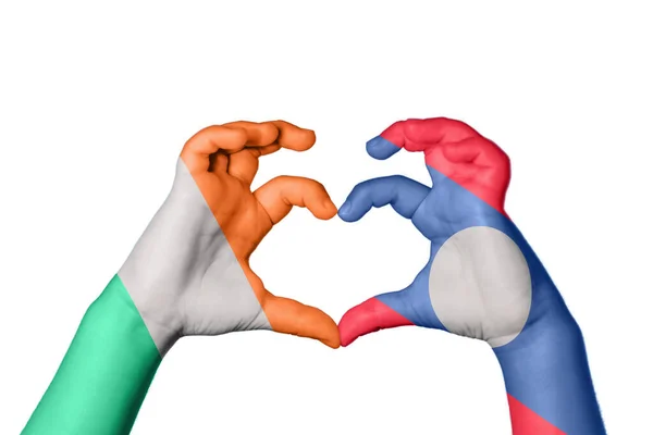 Ierland Laos Heart Hand Gebaar Maken Hart Knippen Pad — Stockfoto