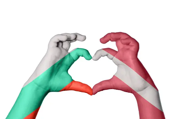 Bułgaria Łotwa Serce Ręczny Gest Serca Ścieżka Klipu — Zdjęcie stockowe