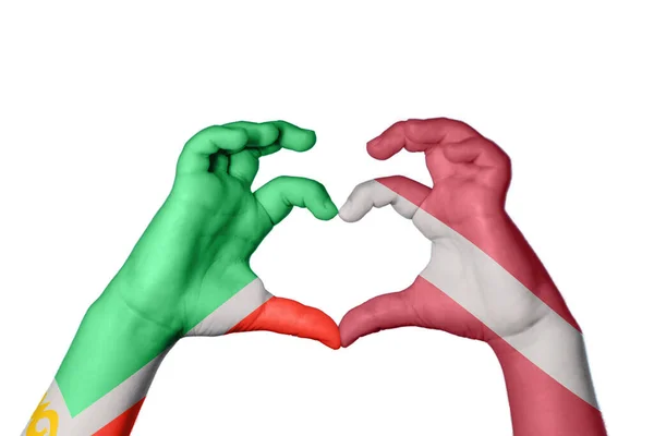 Tschetschenien Lettland Herz Handbewegung Die Herz Macht Clipping Path — Stockfoto