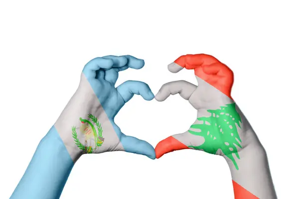 Guatemala Libanon Herz Handgeste Die Herz Macht Clipping Path — Stockfoto