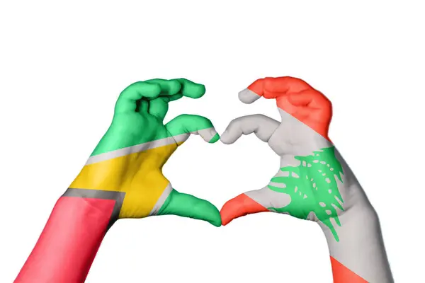 Guyane Liban Coeur Geste Main Faisant Coeur Sentier Coupe — Photo