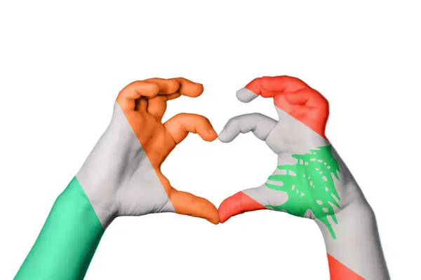 Ierland Libanon Hart Hand Gebaar Maken Hart Knippad — Stockfoto