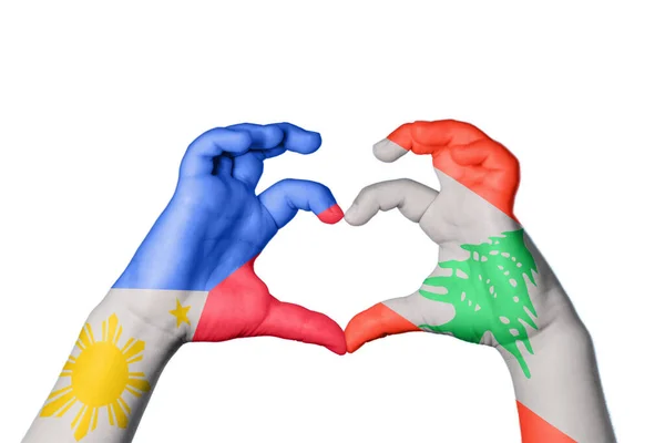 Сердце Филиппин Жест Сердца Отрезание Пути — стоковое фото