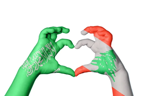 Saudi Arabien Libanon Herz Handgeste Die Herz Macht Clipping Path — Stockfoto