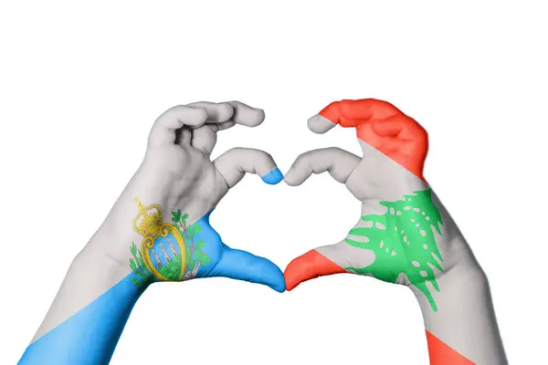 San Marino Lübnan Kalbi Hareketi Kalp Yapma Kırpma Yolu — Stok fotoğraf