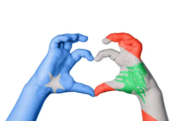 Somalia Libanon Herz Handgeste Die Herz Macht Clipping Path — Stockfoto