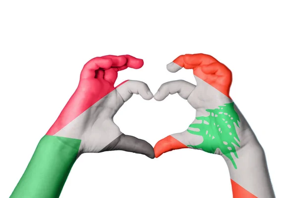 Srdce Súdánu Gesto Ruky Srdce Stříhání — Stock fotografie