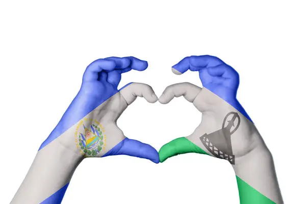 Salvador Lesotho Herz Handbewegung Die Herz Macht Clipping Path — Stockfoto