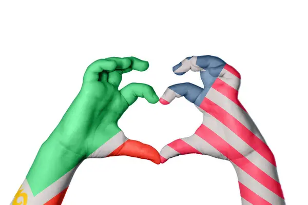 Tschetschenien Liberia Herz Handbewegung Die Herz Macht Clipping Path — Stockfoto