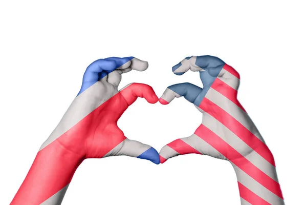 Costa Rica Liberia Heart Hand Gesture Making Heart Clipping Path — Stock Photo, Image