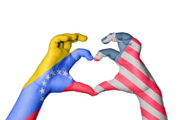 Venezuela Liberia Corazón Hacer Gestos Corazón Recortar Camino — Foto de Stock