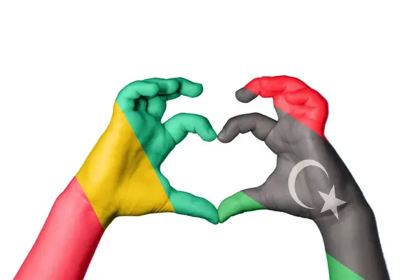 Guinea Libyen Hjärta Hand Gest Att Göra Hjärta Klippning Vägen — Stockfoto