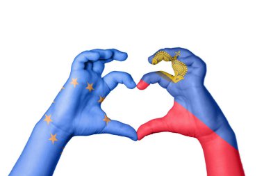Avrupa Birliği Liechtenstein Kalbi, El hareketi kalp yapma, Kırpma Yolu